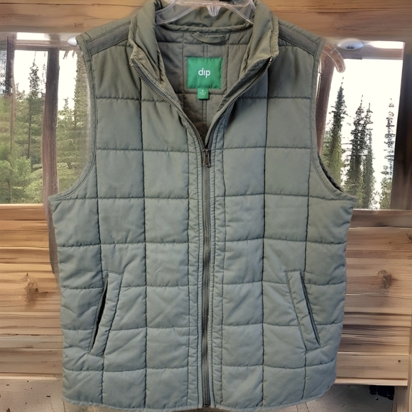 dip Jackets & Coats Dip Clothing Quilted Vest Olive Green Size